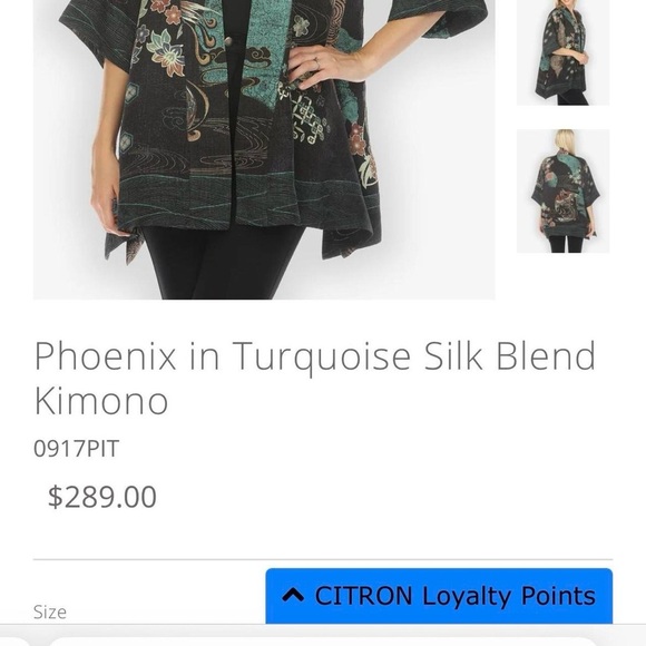 Citron Santa Marcia vintage Phoenix in red Silk Blend Kimono sz 2X - Picture 9 of 9